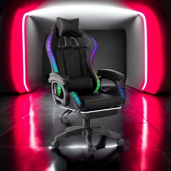 Silla gamer con luces LED